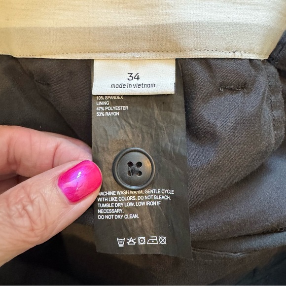 Tom Brady Brand Golf Pants Men's Size 34 Ink Black Hook & Eye Zip - Picture 5 of 7